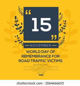 Creative design for (World Day of Remembrance for Road Traffic Victims), 15 November, Vector illustration.