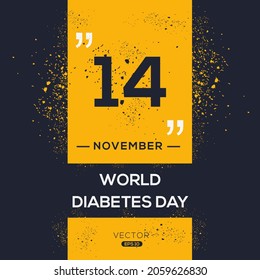 Diseño creativo para (Día Mundial de la Diabetes), 14 de noviembre, Ilustración vectorial.