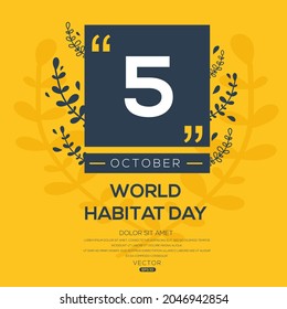 Creative design for (World Habitat Day), 5 October, Vector illustration.