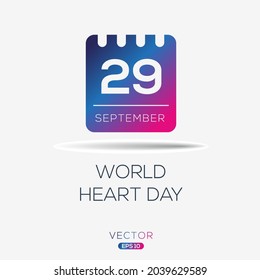 Creative design for (World Heart Day), 29 September, Vector illustration.