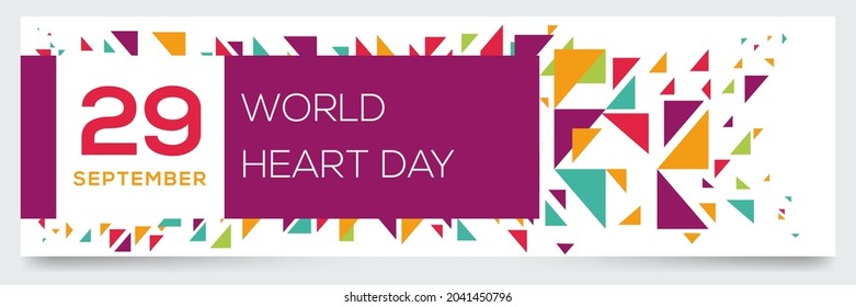 Diseño creativo para (Día Mundial del Corazón), 29 de Septiembre, Ilustración vectorial.