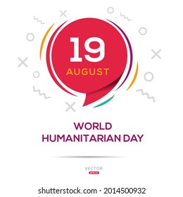 Diseño creativo para (Día Mundial de la Asistencia Humanitaria), 19 de agosto, Ilustración vectorial.