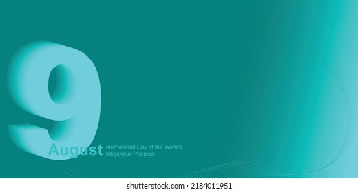 Creative design for World Indigenous Peoples Day (9 August). With minimalistic elements using Arial font and free space. Vector banner for greeting cards, brochures, flyers etc.