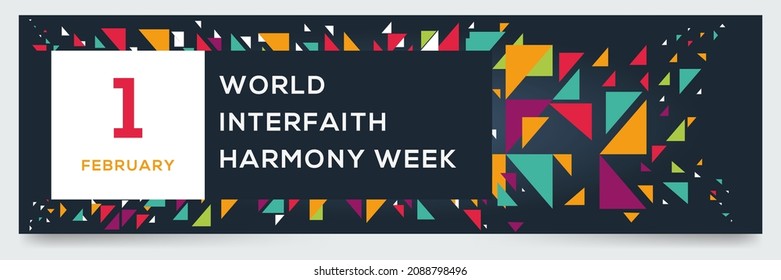 Creative Design For (World Interfaith Harmony Week), 1 February, Vector Illustration.