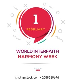 Creative Design For (World Interfaith Harmony Week), 1 February, Vector Illustration.