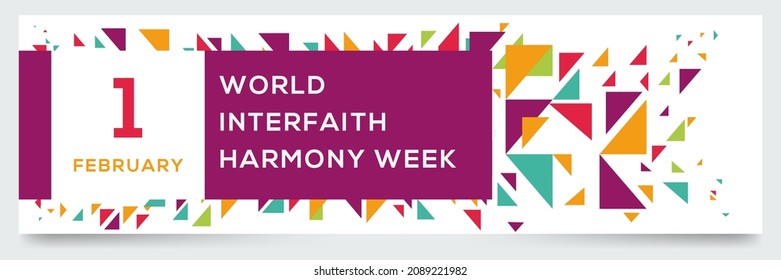 Creative Design For (World Interfaith Harmony Week), 1 February, Vector Illustration.