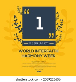 Creative Design For (World Interfaith Harmony Week), 1 February, Vector Illustration.