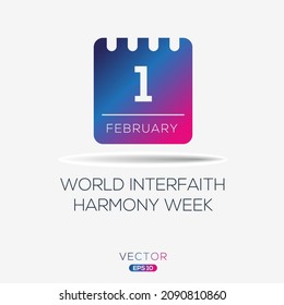 Creative Design For (World Interfaith Harmony Week), 1 February, Vector Illustration.