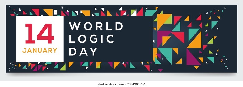Diseño creativo para (Día Mundial de la Lógica), 14 de enero, Ilustración vectorial.