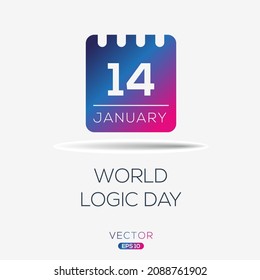 Creative design for (World Logic Day), 14 January, Vector illustration.