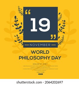 Creative design for (World Philosophy Day), 19 November, Vector illustration.