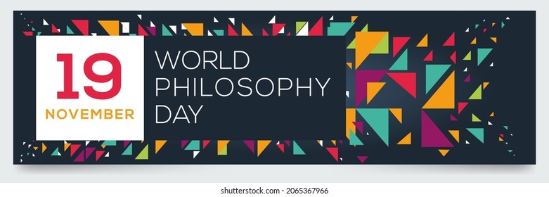 Diseño creativo para (Día Mundial de la Filosofía), 19 de noviembre, Ilustración vectorial.