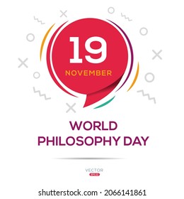 Creative design for (World Philosophy Day), 19 November, Vector illustration.