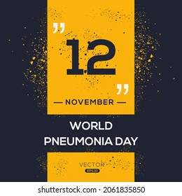 Creative design for (World Pneumonia Day), 12 November, Vector illustration.
