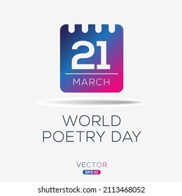 Kreatives Design für (World Poetry Day), 21. März, Vektorgrafik.