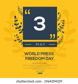 Diseño creativo para (Día Mundial de la Libertad de Prensa), 3 de mayo, Ilustración vectorial
