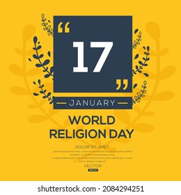 Creative design for (World Religion Day), 17 January, Vector illustration.