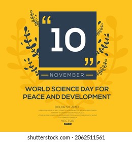 Creative Design for (World Science Day for Peace and Development), 10. November, Vektorgrafik.