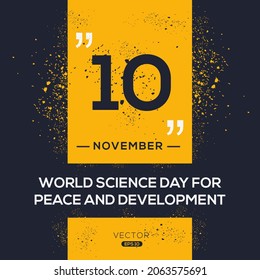 Creative Design for (World Science Day for Peace and Development), 10. November, Vektorgrafik.