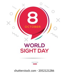 Diseño creativo para (Día Mundial de la Vista), 8 de octubre, Ilustración vectorial.