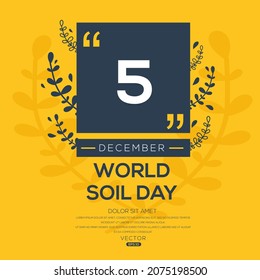 Creative design for (World Soil Day), 5 December, Vector illustration.
