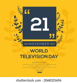 Creative design for (World Television Day), 21 November, Vector illustration.