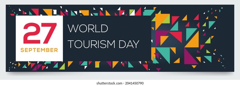 Creative design for (World Tourism Day), 27 September, Vector illustration.