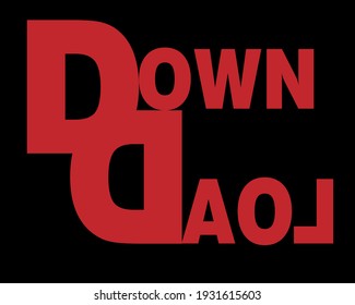 Creative design writing Download in red on black background isolation. suitable for printing stickers, t-shirts, paper etc.