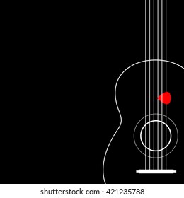 Creative designed of Flat Acoustic Guitar with copy space 