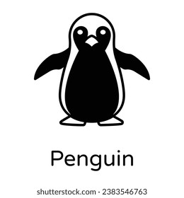 A creative designed solid icon of penguin 