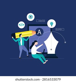 Creative designer and developer working concept