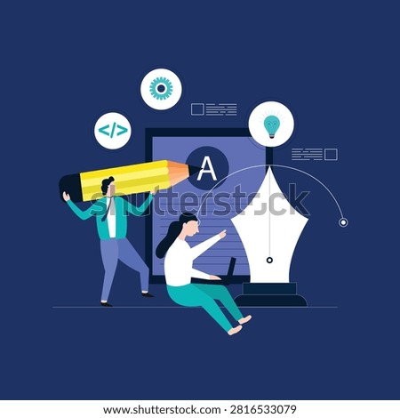 Creative designer and developer working concept