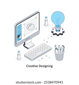 Creative Designing isometrische Stockillustration Eps 10 Datei