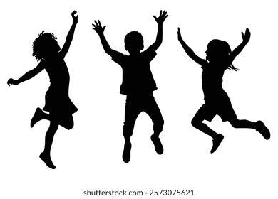 Creative Designs of Children Jumping Silhouettes
