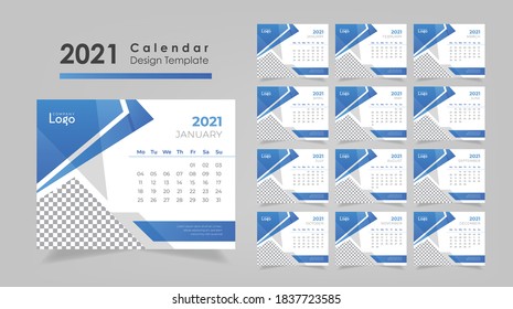 Creative Desk Calendar 2021 in template