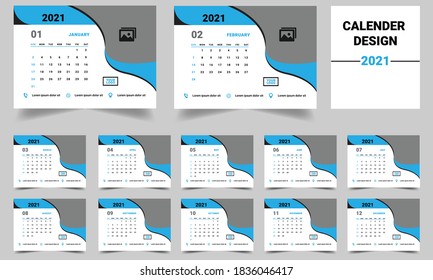 Creative Desk Calendar Design 2021