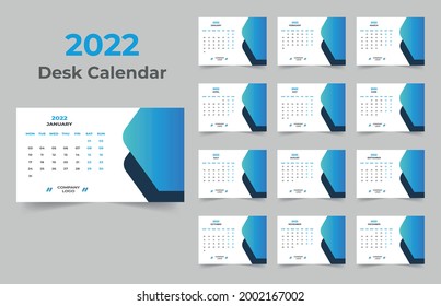 Creative desk calendar design 2022 template