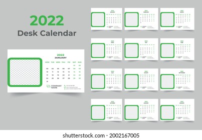 Plantilla de diseño de calendario creativo de escritorio 2022