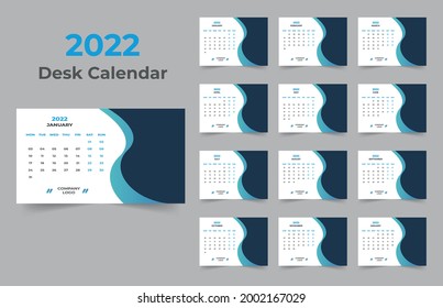 Vorlage für kreatives Schreibtischkalender 2022