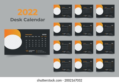 Creative desk calendar design 2022 template