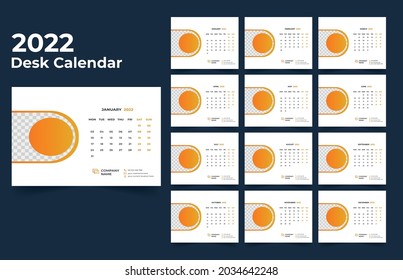 Creative desk calendar design 2022 template
