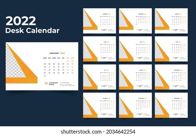 Creative desk calendar design 2022 template
