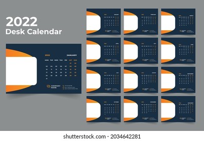 Creative desk calendar design 2022 template
