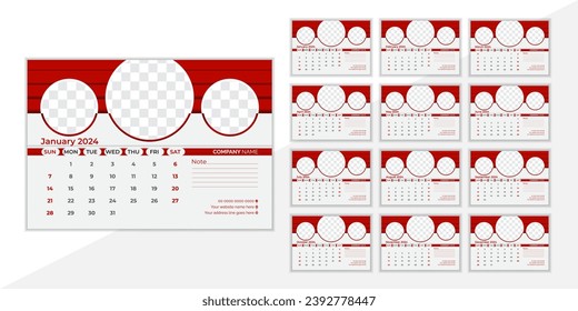Creative Desk Calendar Design 2024