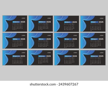 Creative desk calendar design 2025template