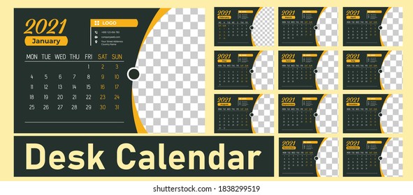 Creative desk calendar design editable print-ready templates