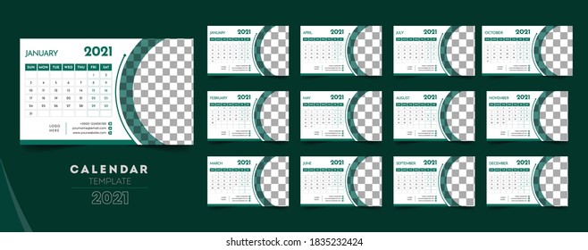 Creative Desk Calendar Template 2021