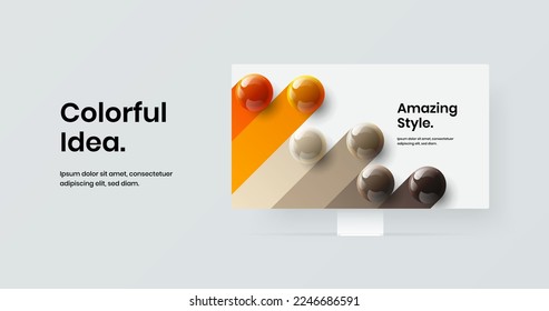 Creative desktop mockup banner layout. Original website design vector template.