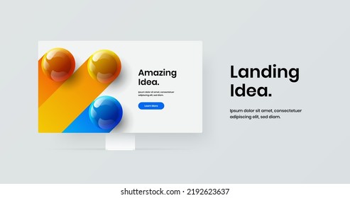 Creative desktop mockup presentation illustration. Original web banner vector design layout.