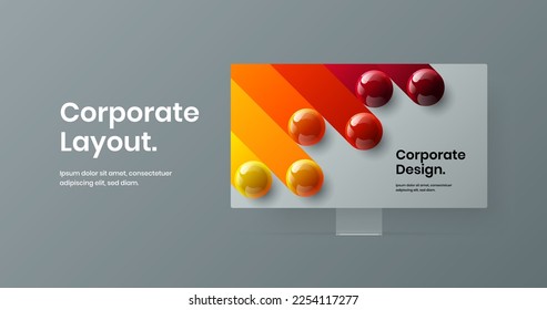 Creative desktop mockup site layout. Abstract web project design vector illustration.
